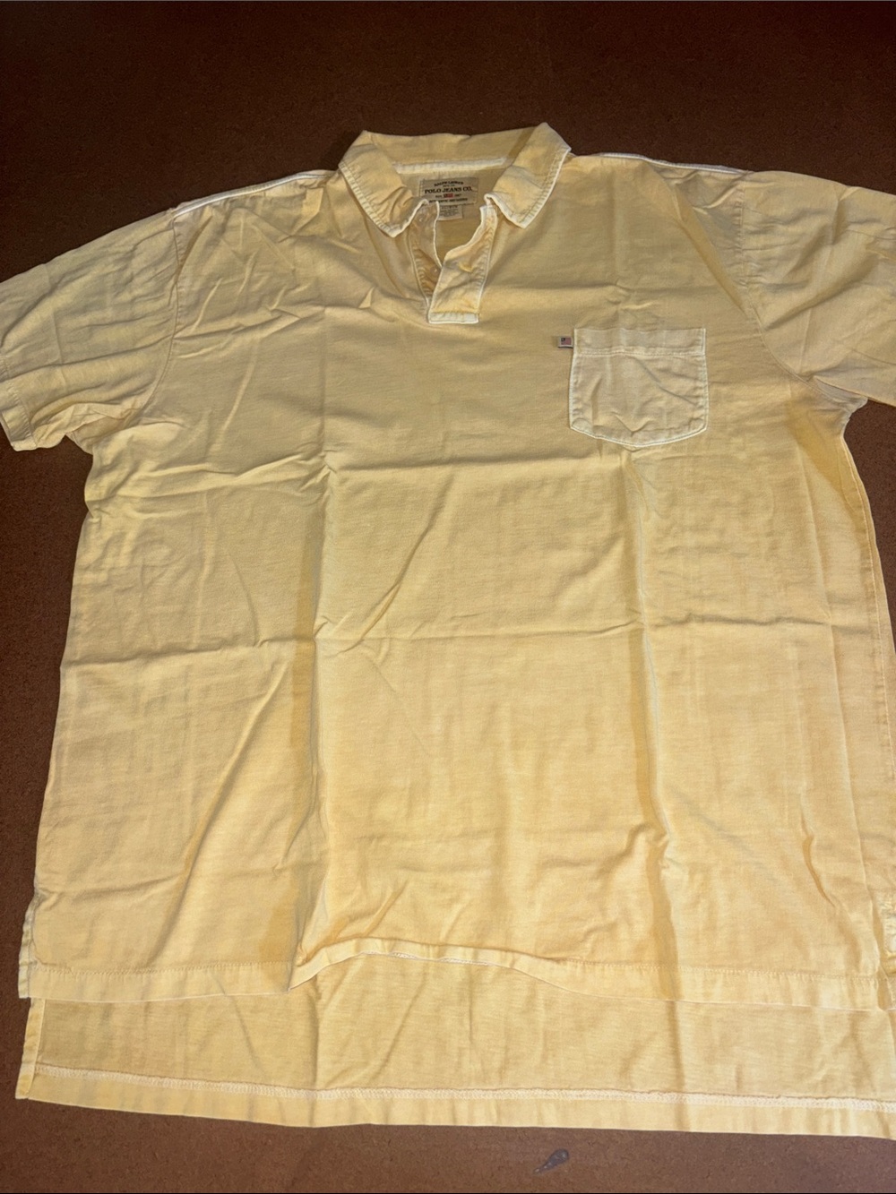 Ralph Lauren XL Light Yellow Pocket Polo Shirt